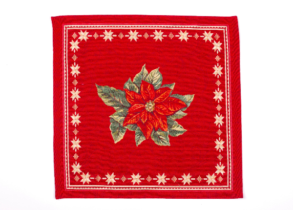 Рождественская салфетка из гобелена Ornament, красная 45x45 cm