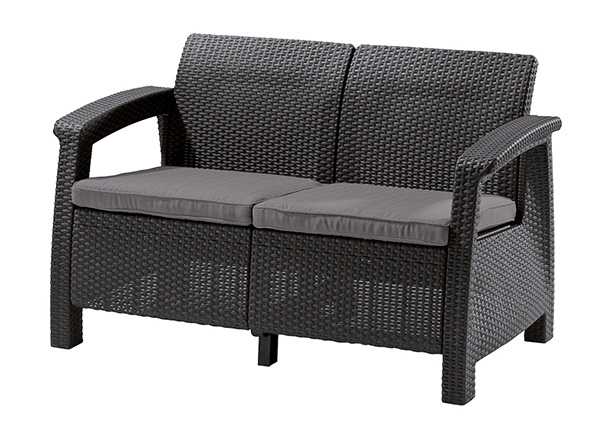 Садовый диван Keter Corfu, Loveseat 2, графит