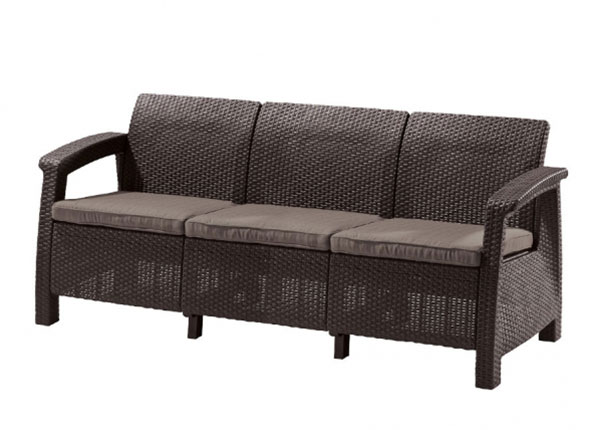 Садовый диван Keter Corfu, Loveseat 3-х местный, коричневый