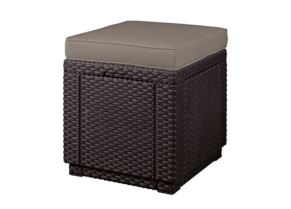 Садовый ящик для хранения Cube с подушкой для сиденья, коричневый