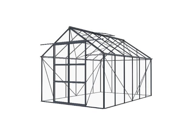Стеклянная теплица Elegant 8,94 м², серая