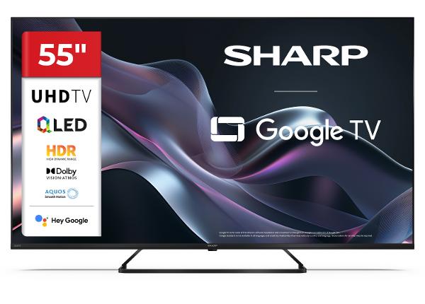 Телевизор Sharp 55" (139 см) QLED 4K Ultra HD Google TV, Dolby Vision, Dolby Atmos