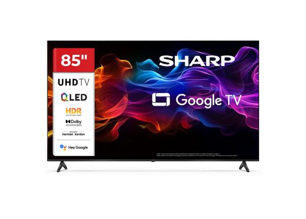 Телевизор Sharp 85" (215 см) QLED 4K Ultra HD Google TV, Harman/Kardon, DolbyVision, DolbyAtmos