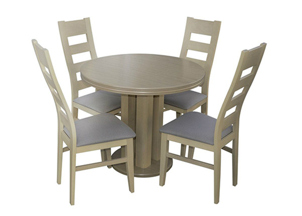 Удлиняющийся обеденный стол 90-240x90 cm + 4 стула