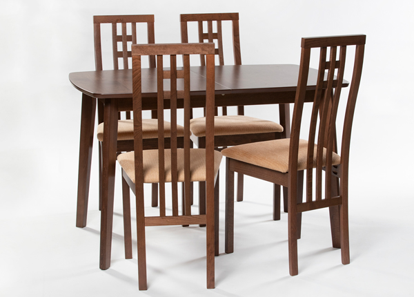 Удлиняющийся обеденный стол Bari 80x120-150 cm + 4 стула Monza, светлый венге