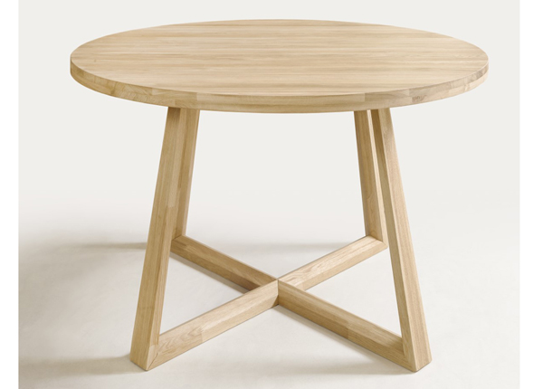 Удлиняющийся обеденный стол из дуба Merbi 110/150x110 cm, белое масло