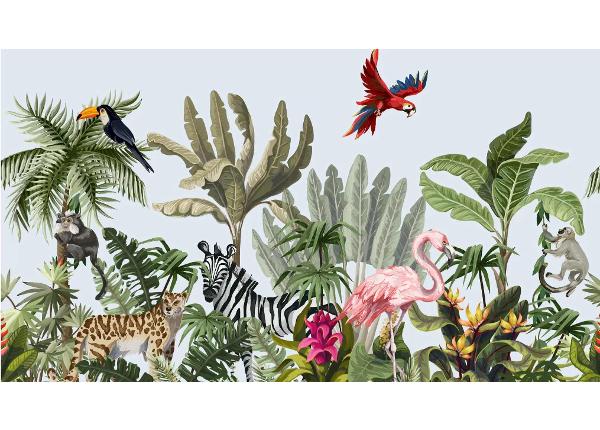 Флизелиновые фотообои Seamless pattern with jungle animals 455x250 см