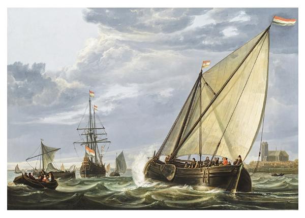 Флисовые фотообои Shipping on the Maas by Aelbert Cuyp 368x254 см