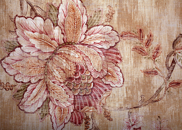Фотообои Vintage shabby chic brown floral Victorian pattern, 365x254 см