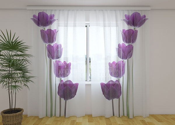 Шифоновая фотоштора Spring tulips 240x220 cm