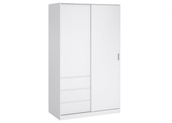 Шкаф платяной Naia 118 cm, белый/белый глянцевый