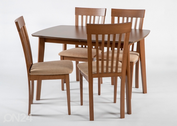 Jatkettava ruokapöytä Bari 80x120-150 cm ja 4 tuolia MODENA, pähkinä, GO