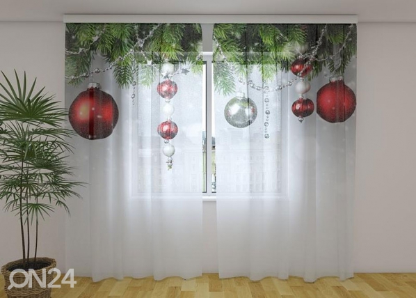 Läpinäkyvä verho Christmas Decorations 240x220 cm, Wellmira