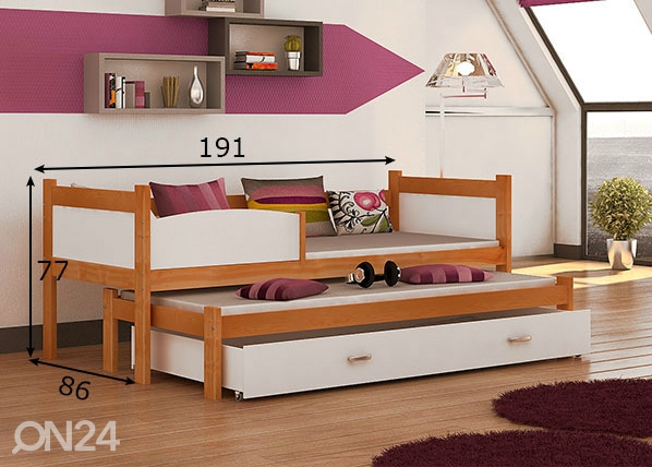 2-местная детская кровать 80x184 cm + матрасы размеры