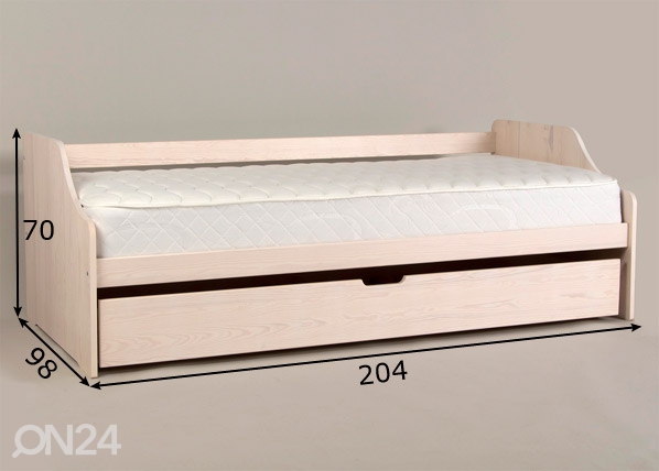 2-местная кровать 90x200 cm размеры