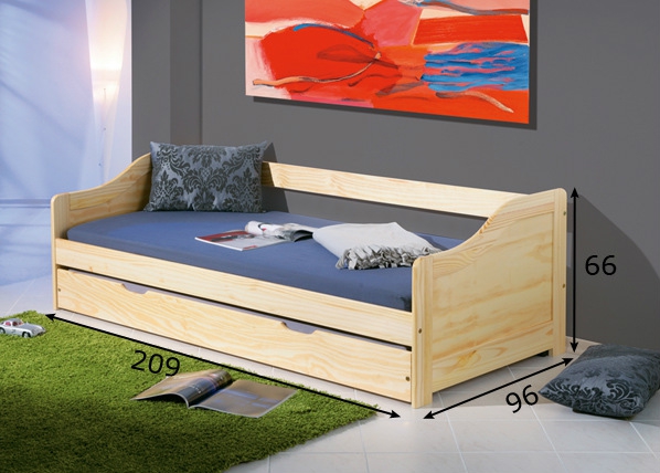 2-местная кровать Laura 90x200 cm размеры