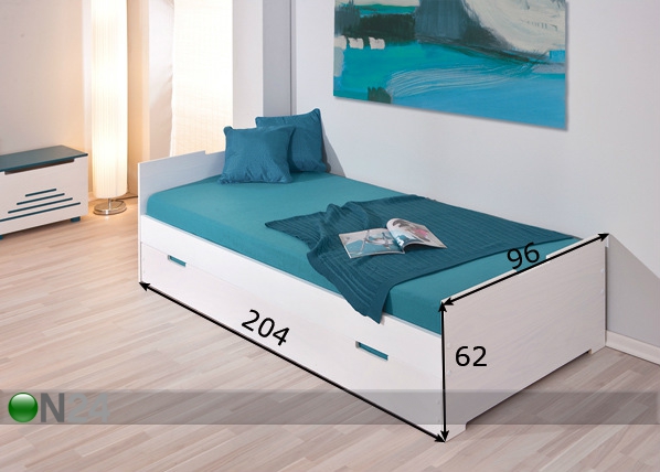 2-местная кровать Martin 90x200 cm размеры
