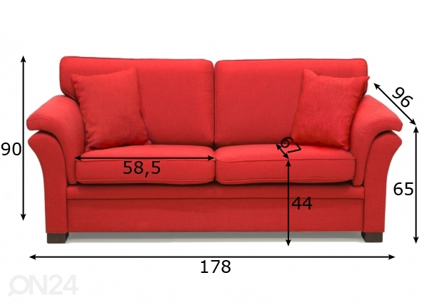 2-местный диван Dallas размеры