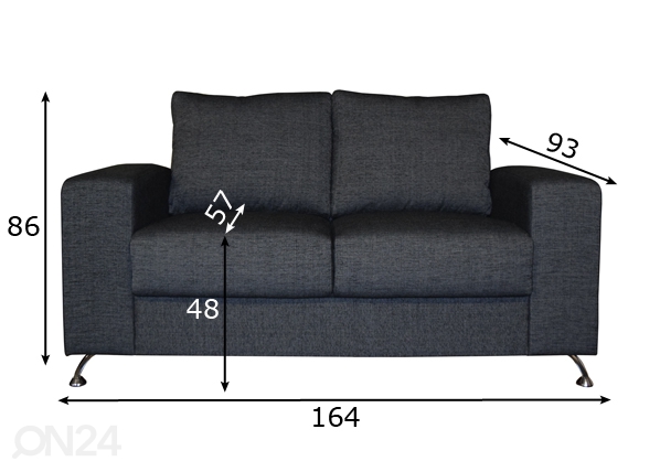 2-местный диван Derry размеры