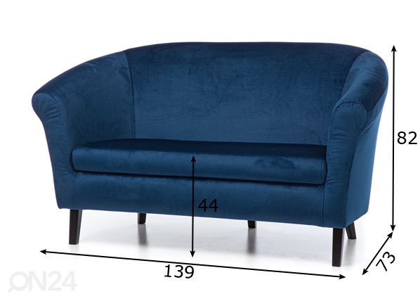 2-местный диван Ilona размеры
