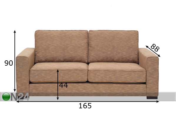 2-местный диван Kansas размеры