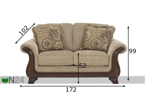 2-местный диван Lanett размеры