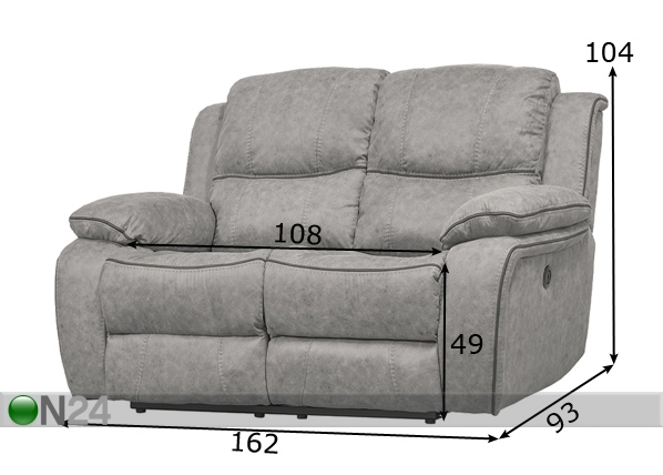 2-местный диван Relax25 (механический) размеры