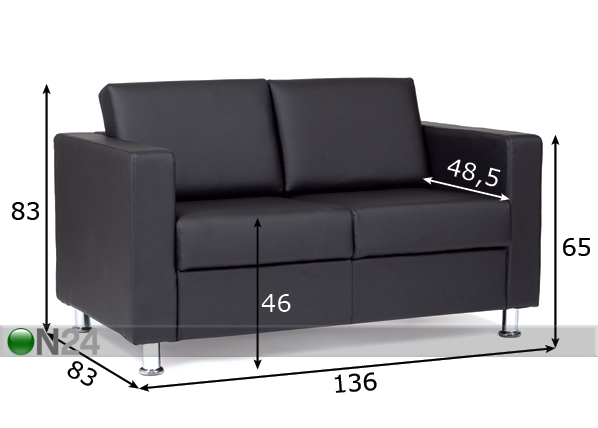2-местный диван Simple размеры