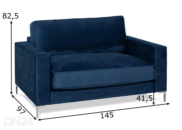 2-местный диван Theo Soft с перьевыми подушками размеры