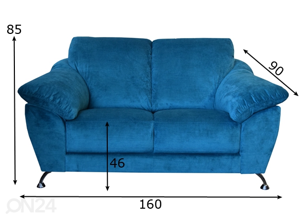 2-местный диван Zack размеры