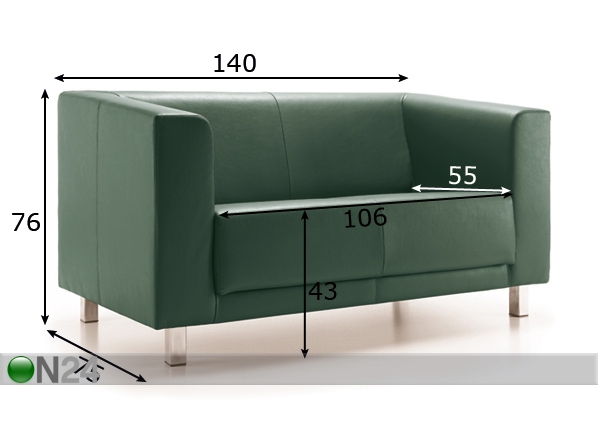 2-местный кожаный диван Vancouver Box размеры