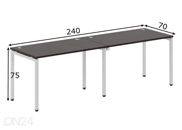 2-местный рабочий стол Xten-S 240 cm размеры