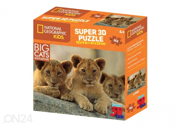Palapeli 3D Afrikan leijonat 63 osaa, Kidicraft