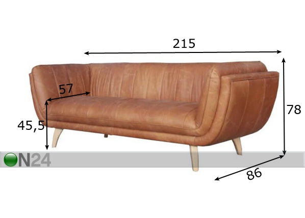 3-местный диван Borgy размеры