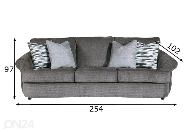 3-местный диван Celia размеры
