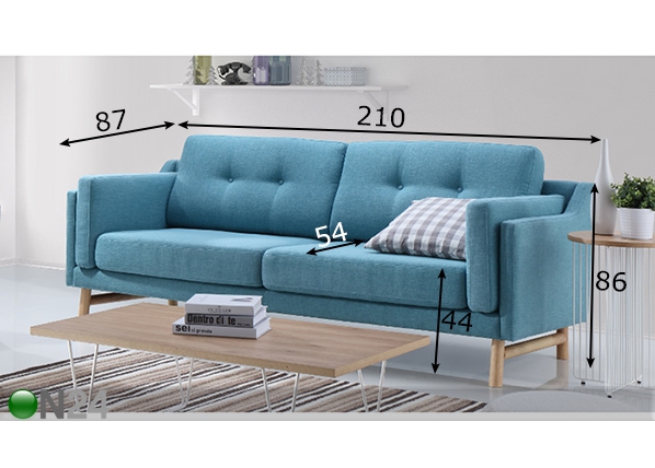 3-местный диван Curum размеры