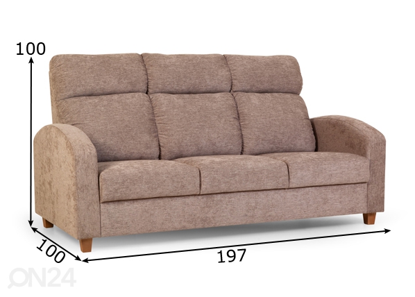 3-местный диван Darla размеры