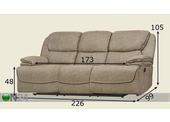 3-местный диван Deivi размеры