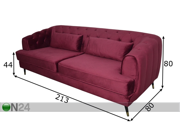 3-местный диван Donella размеры