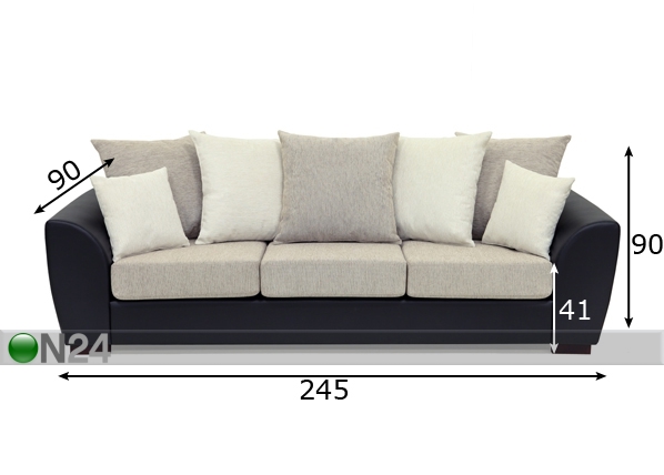 3-местный диван Isabella размеры