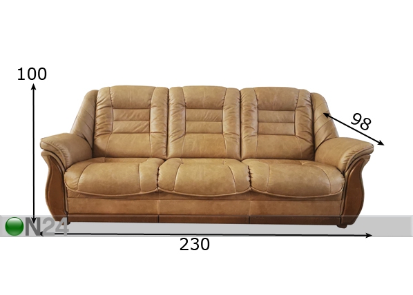 3-местный диван Lydia размеры