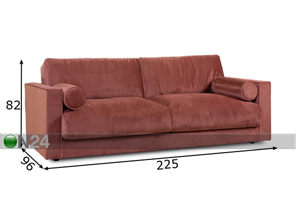 3-местный диван Madeleine размеры
