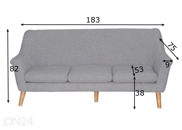 3-местный диван Marge размеры