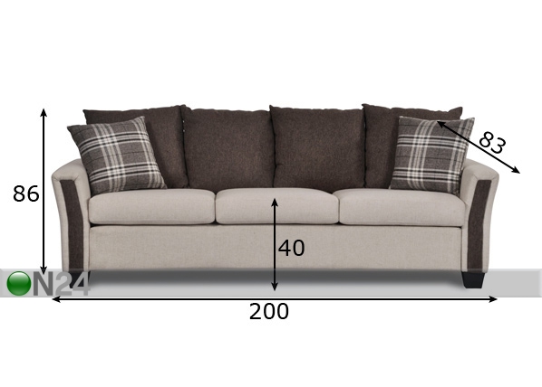 3-местный диван Markus размеры