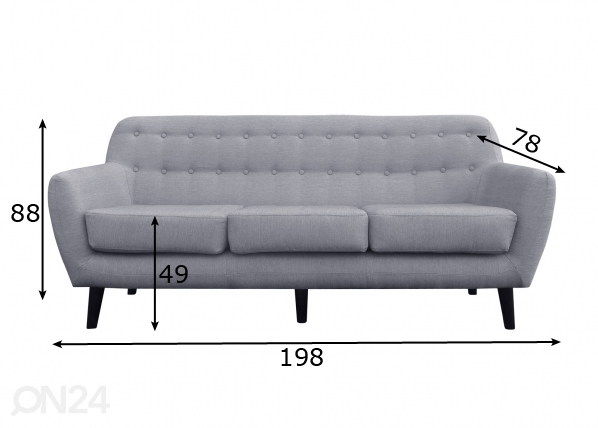 3-местный диван Mende размеры