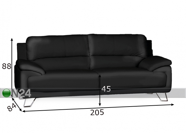3-местный диван Milano размеры