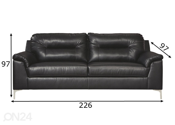 3-местный диван Monete размеры