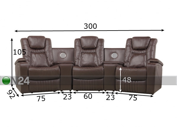 3-местный диван Relax-Kino размеры