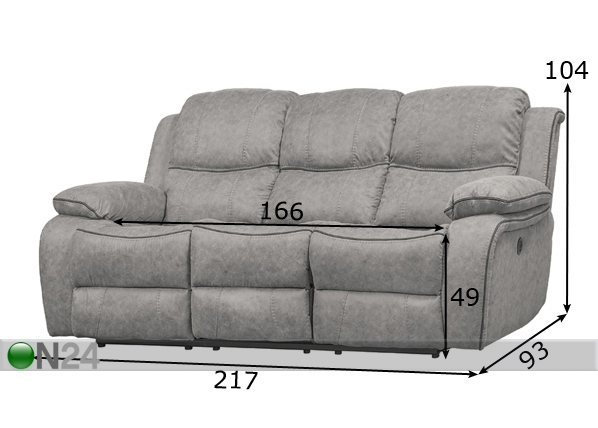 3-местный диван Relax25 (механический) размеры