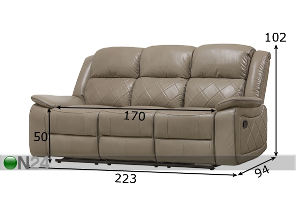 3-местный диван Relax29 размеры
